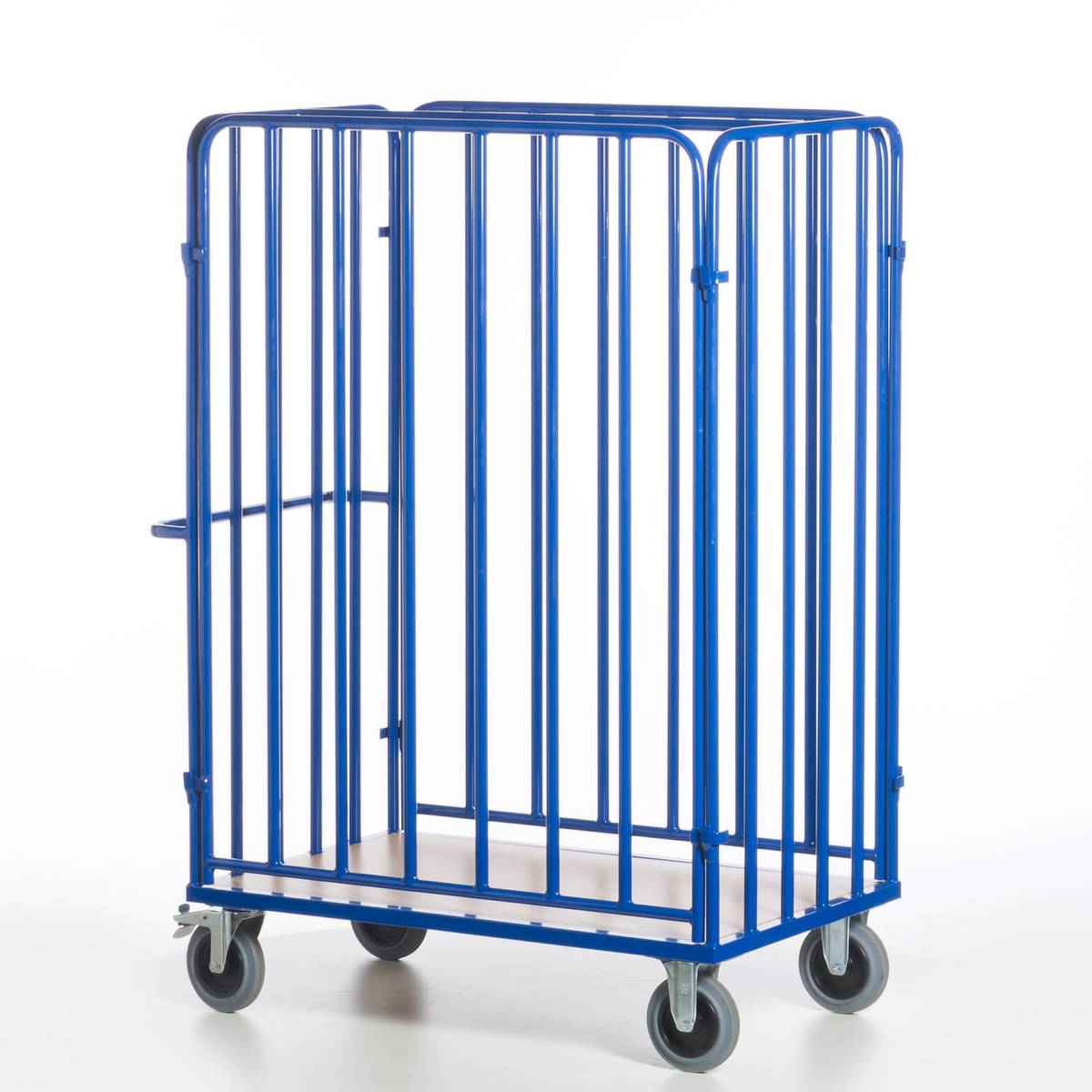 Paketwagen,Tragl. 600kg,Ladefl. LxB 1200x740mm,Holzboden,RAL5010,TPE-Bereifung