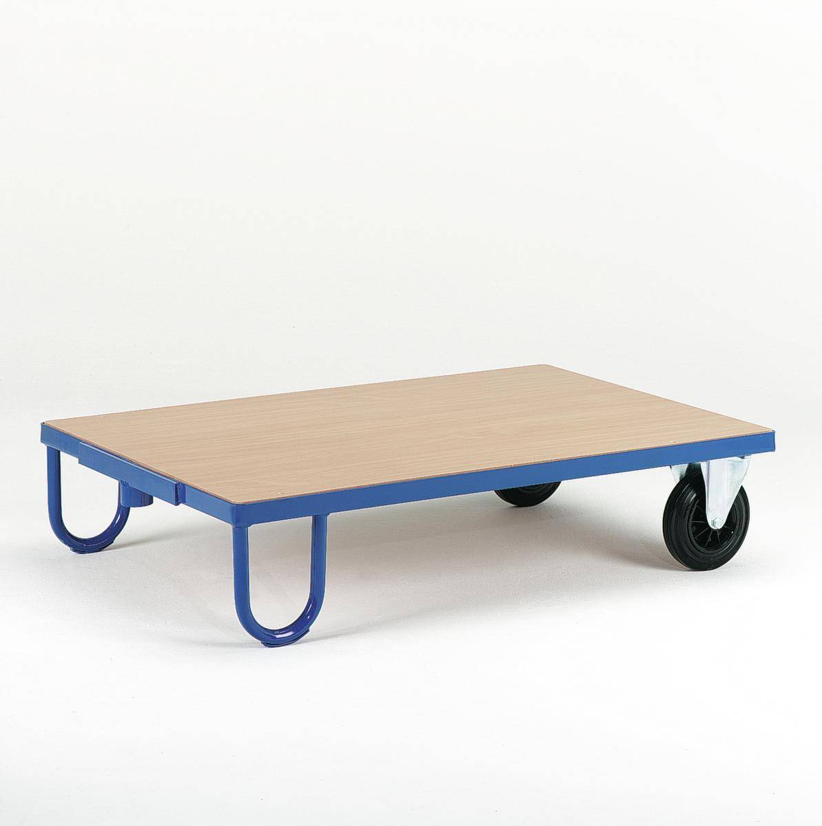 Rollplatte,Tragl. 500kg,Ladefl. LxB 1000x700mm,Holzplatte,RAL5010