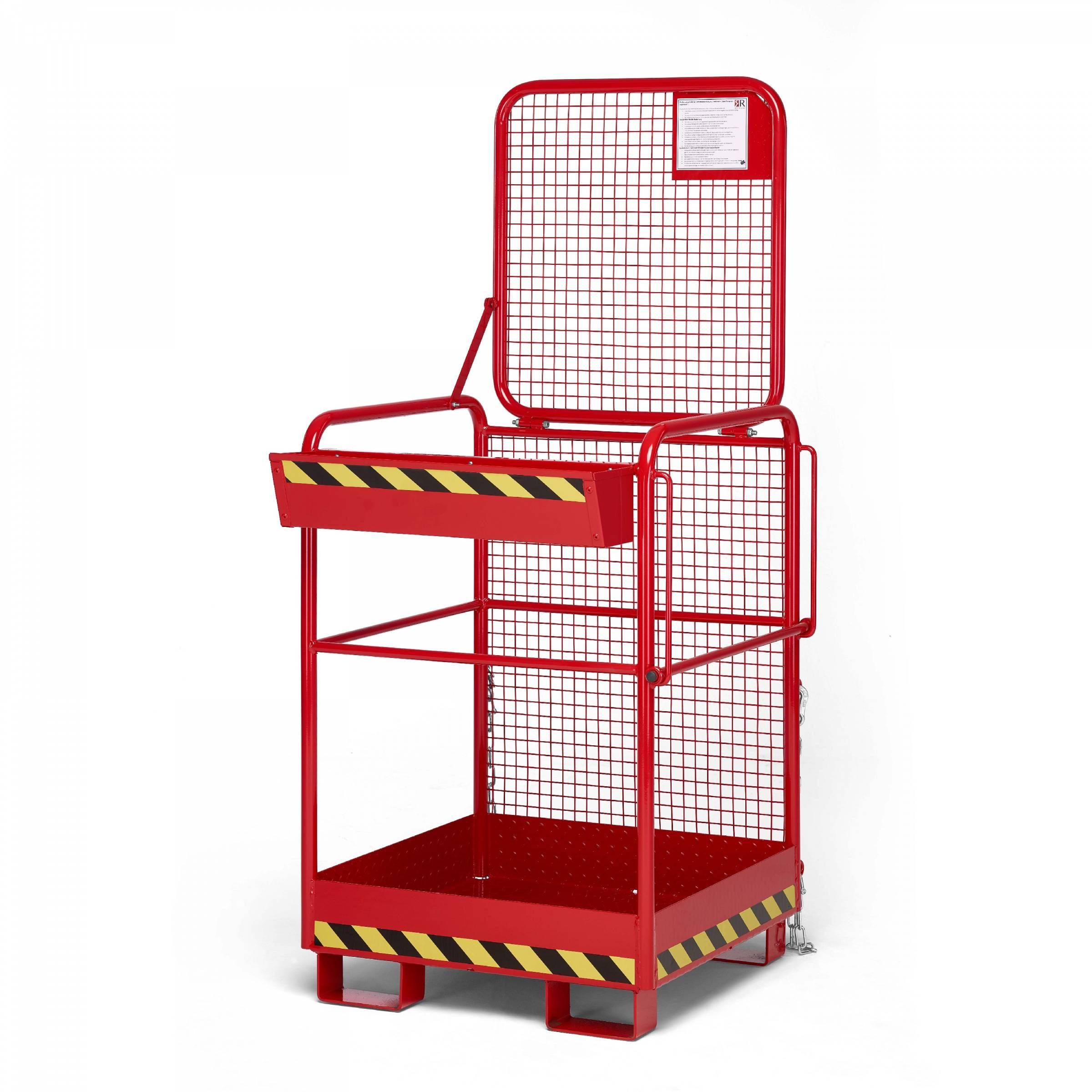 R+R Industrietechnik Arbeitskorb Typ RAK-ONE 800x800x1900mm RAL3000 Feuerrot