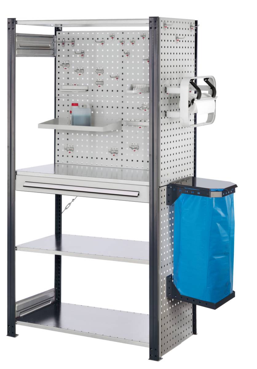 Kombiregal,Grundfeld,HxBxT 2000x1000x500mm,Fachl. 125kg,4xStahlboden,1 Schublade(n),einseitig,Ständer anthrazitgrau