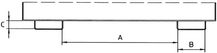 Spänebehälter 0,75m³ L1440xB1280xH680mm gelborange lack.Trgf.1000kg dop.BD BAUER