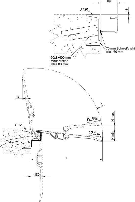 Überfahrbrücke Aluminium L910xB1250 mm Tragkraft 4000 kg