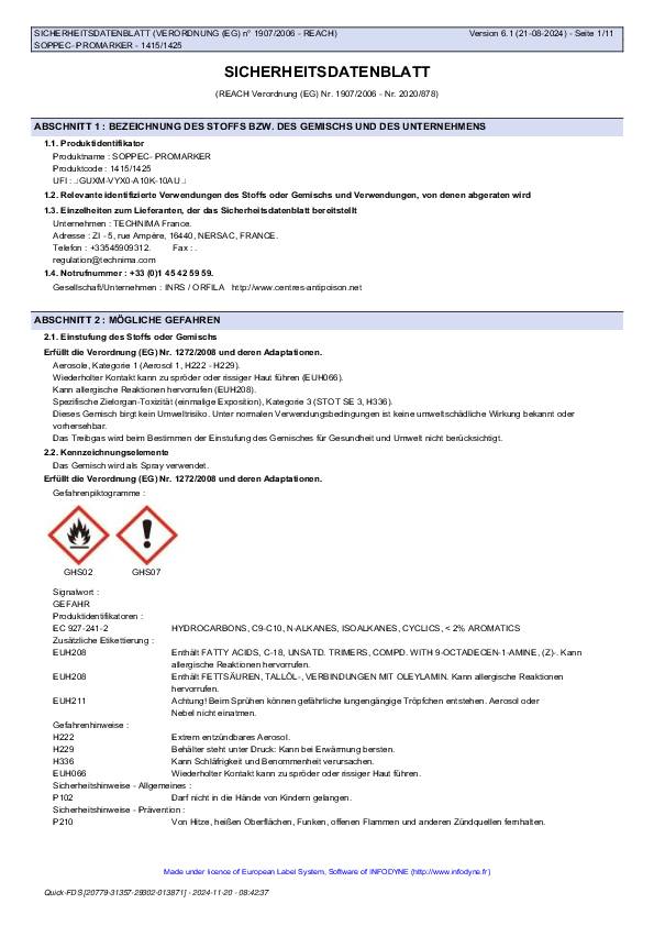 Baustellenmarkierspray Pro Marker schwarz 500ml Spraydose SOPPEC