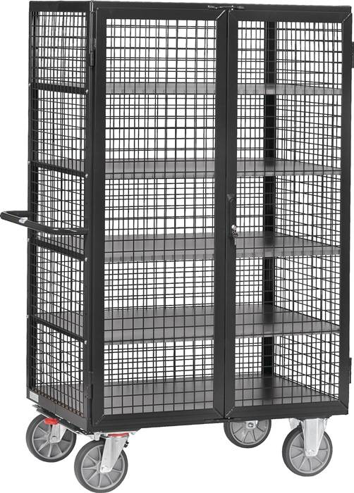 Etagenwagen L1170xB745xH1792mm Trgf.750kg 5Etagen Drahtgitter,m.Flügeltür TR