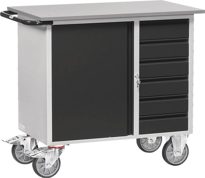 Werkstattwagen H915xB1080xT590mm lichtgrau/grau Anz.Schubl.xH 6x95mm FETRA