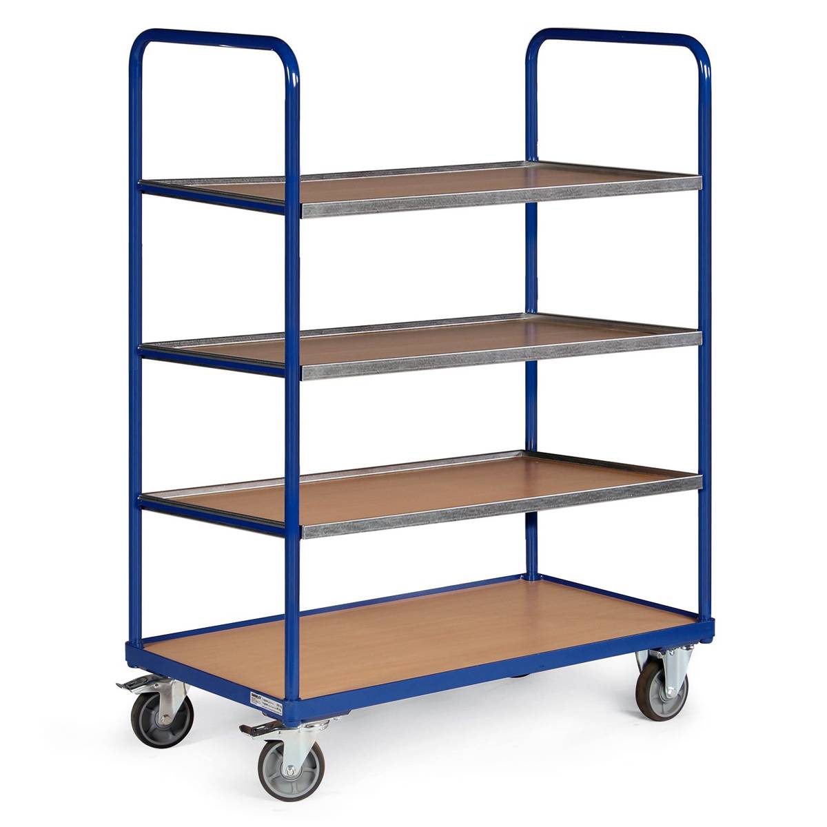 Protaurus Etagenwagen F250 mit 2 Schiebegriffen und 4 Ladeflächen 1000x600mm ohne Bordkante