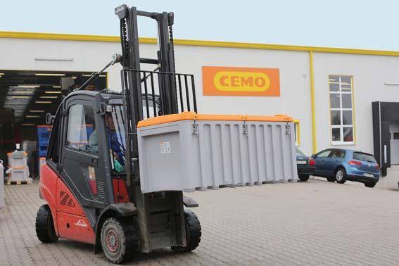 Werkzeugbox CEMbox 750 l B1700xT840xH800 mm grau/orange kranbar mit Seitentür - Artikel: 7830307033