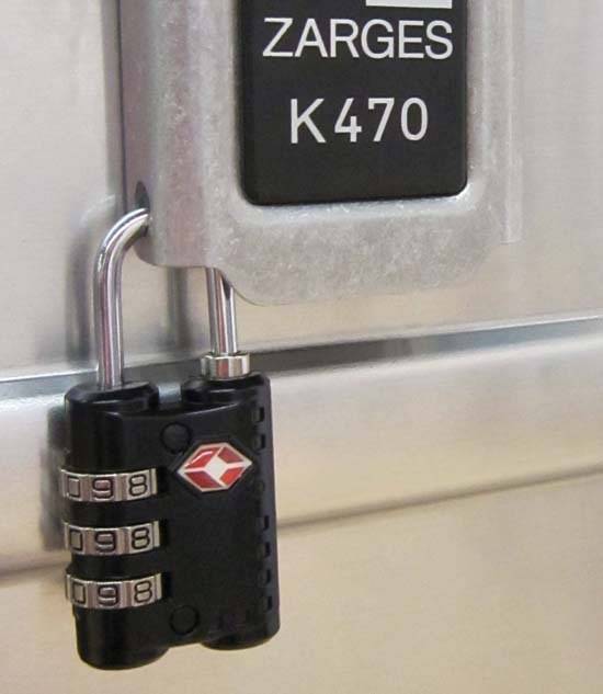 Bügelschloss LxB 30x13mm TSA geeignet 3stellige frei wählbare Kombination Zarges