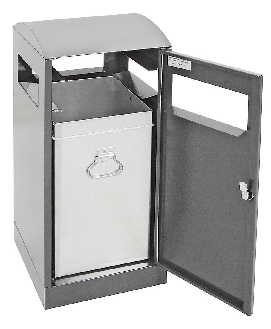 Abfalltrennung A³-ES, anthrazitgrau/Edelstahl, verzinkt. Innenbehälter, 40 Liter