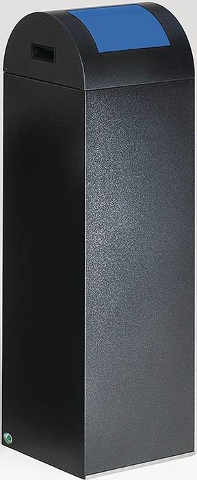 Wertstoffsammler 89l H1045xB320xT320mm antik-silber blau m.Klemmr.Einwurfkl.VAR