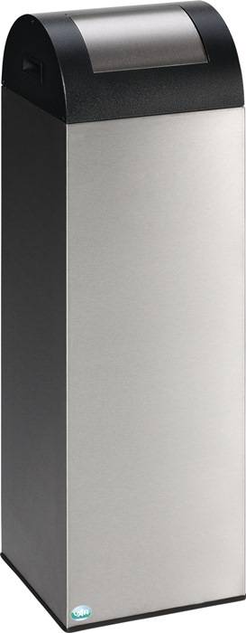 Wertstoffsammler 89l H1045xB320xT320mm silber VA m.Klemmring,Einwurfklappe VAR