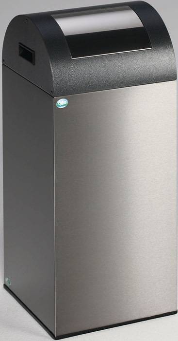 Wertstoffsammler 60l H800xB320xT320mm silber VA m.Klemmring,Einwurfklappe VAR