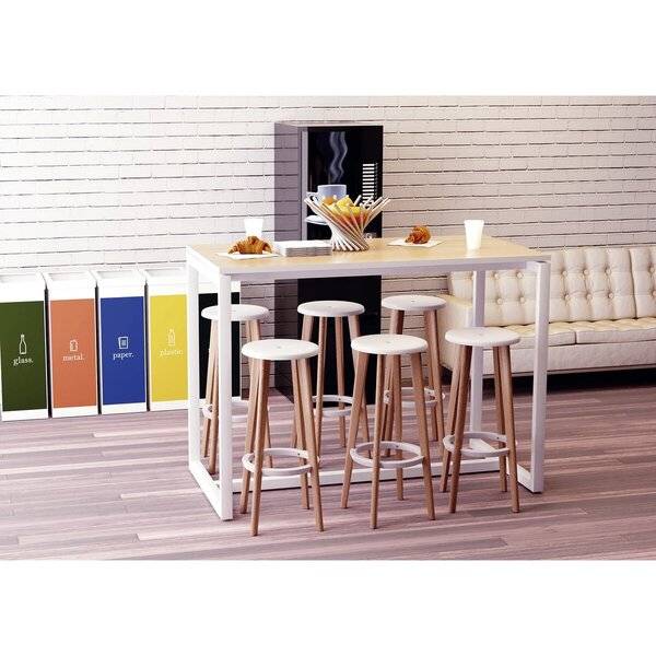 Stehtisch EasyDesk - 150 x 110 x 75 cm weiß/buche.