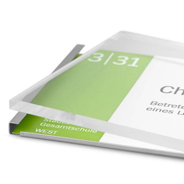 LITE Türschilder, aus Acrylglas u. Edelstahl, Größe:15,2 x 15,1 x 0,7 cm