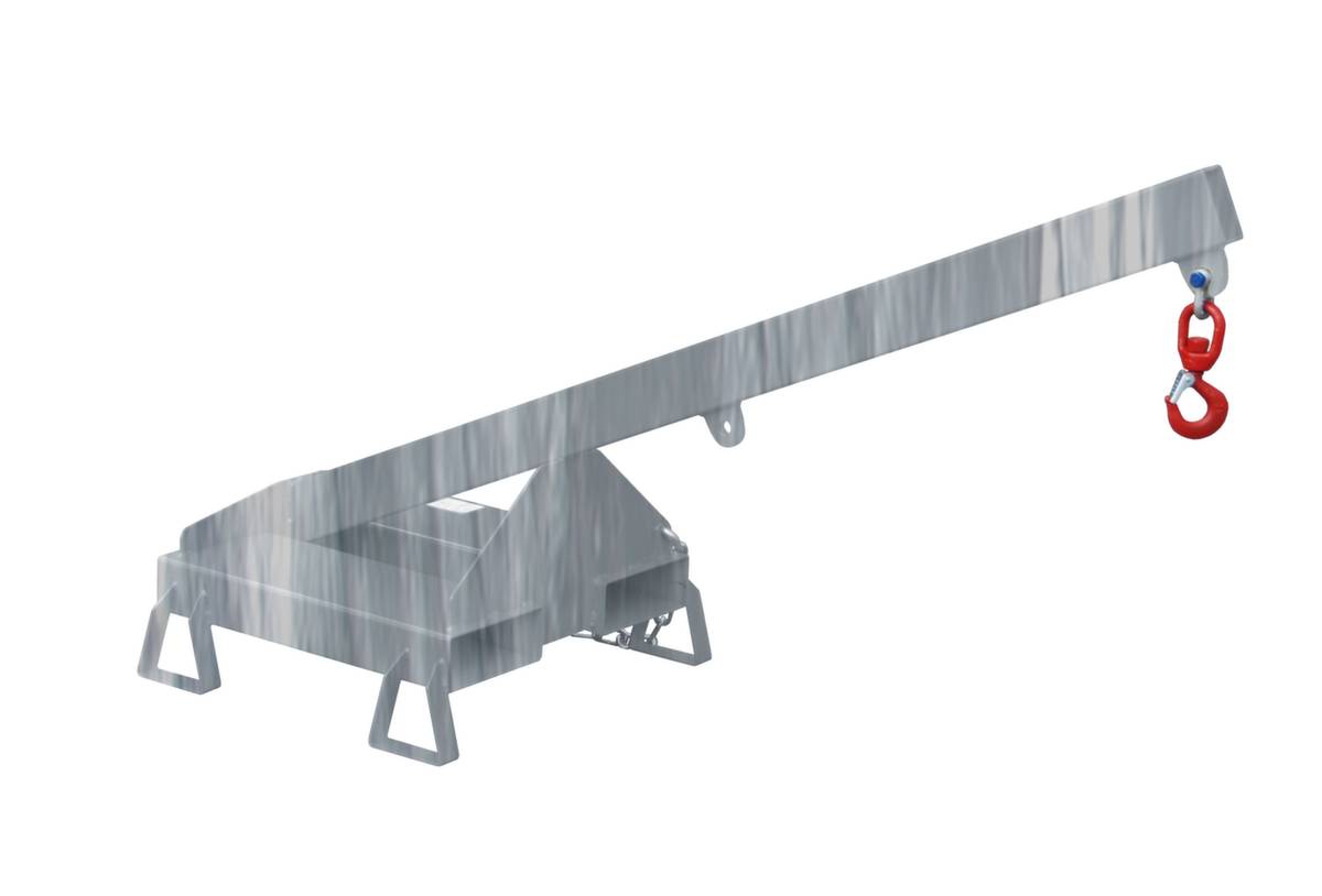 Lastarm,Tragl. 1000kg,LxB 1600x600mm,Arm starr,25° geneigt,Stahl verzinkt