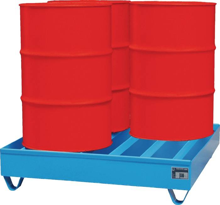 Auffangwanne m.Profilstandfläche L1200xB1200xH285mm f.4x200l-Fässer lichtblau