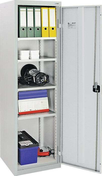 Flügeltürenschrank H1800xB500xT500mm lichtgrau/lichtgrau 4 BD STUMPF