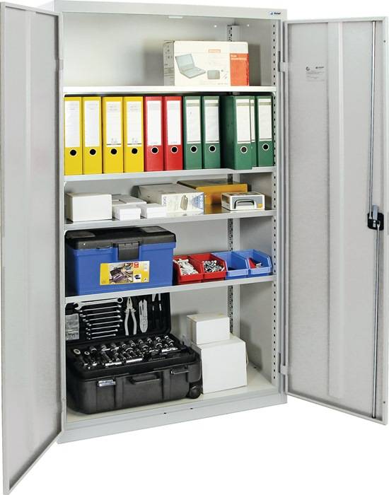 Flügeltürenschrank H1800xB1000xT500mm lichtgrau/lichtgrau 4 BD STUMPF