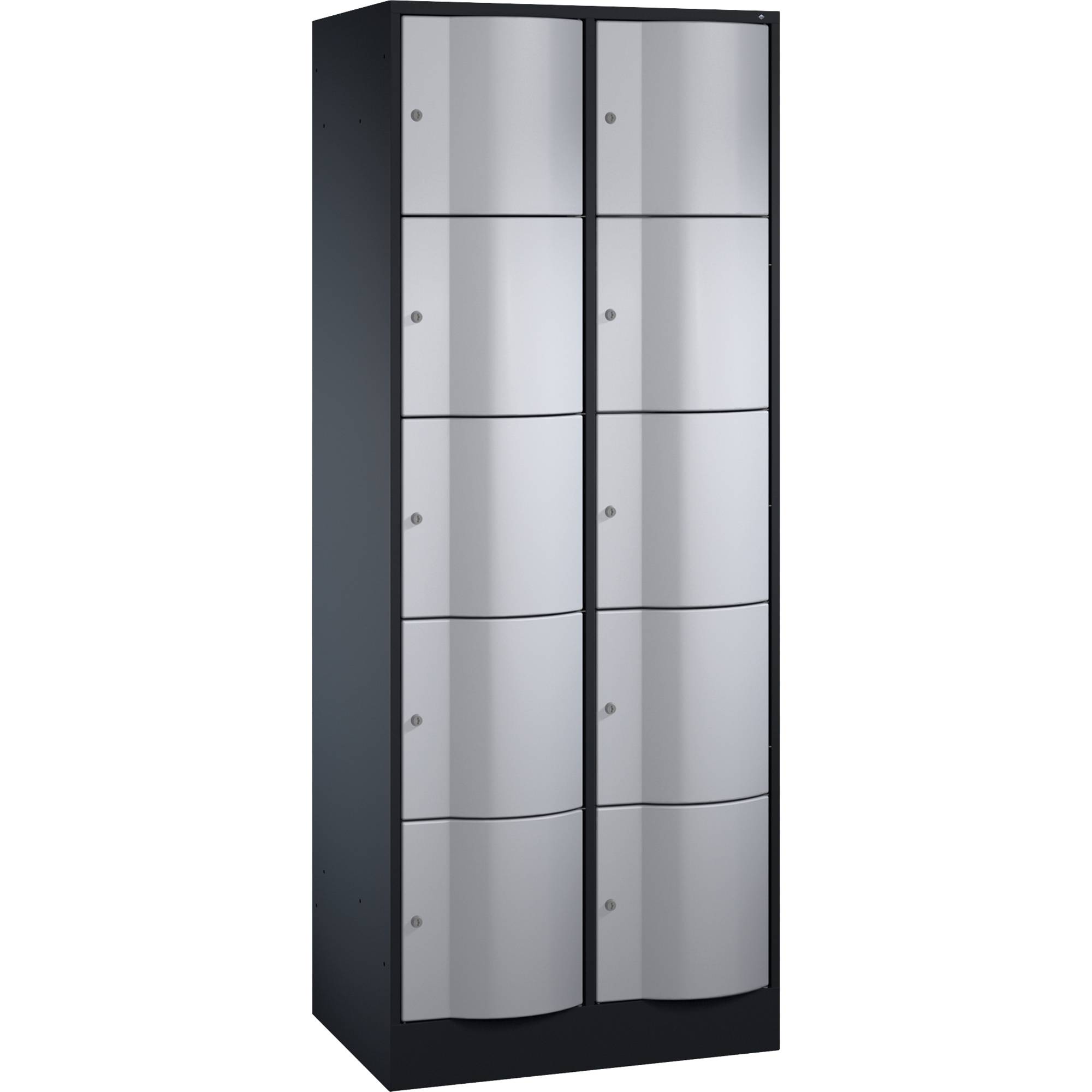 C+P Schließf.schrank 8570272S10412 10Fächer 1950x770x540mm sgr/wsalu