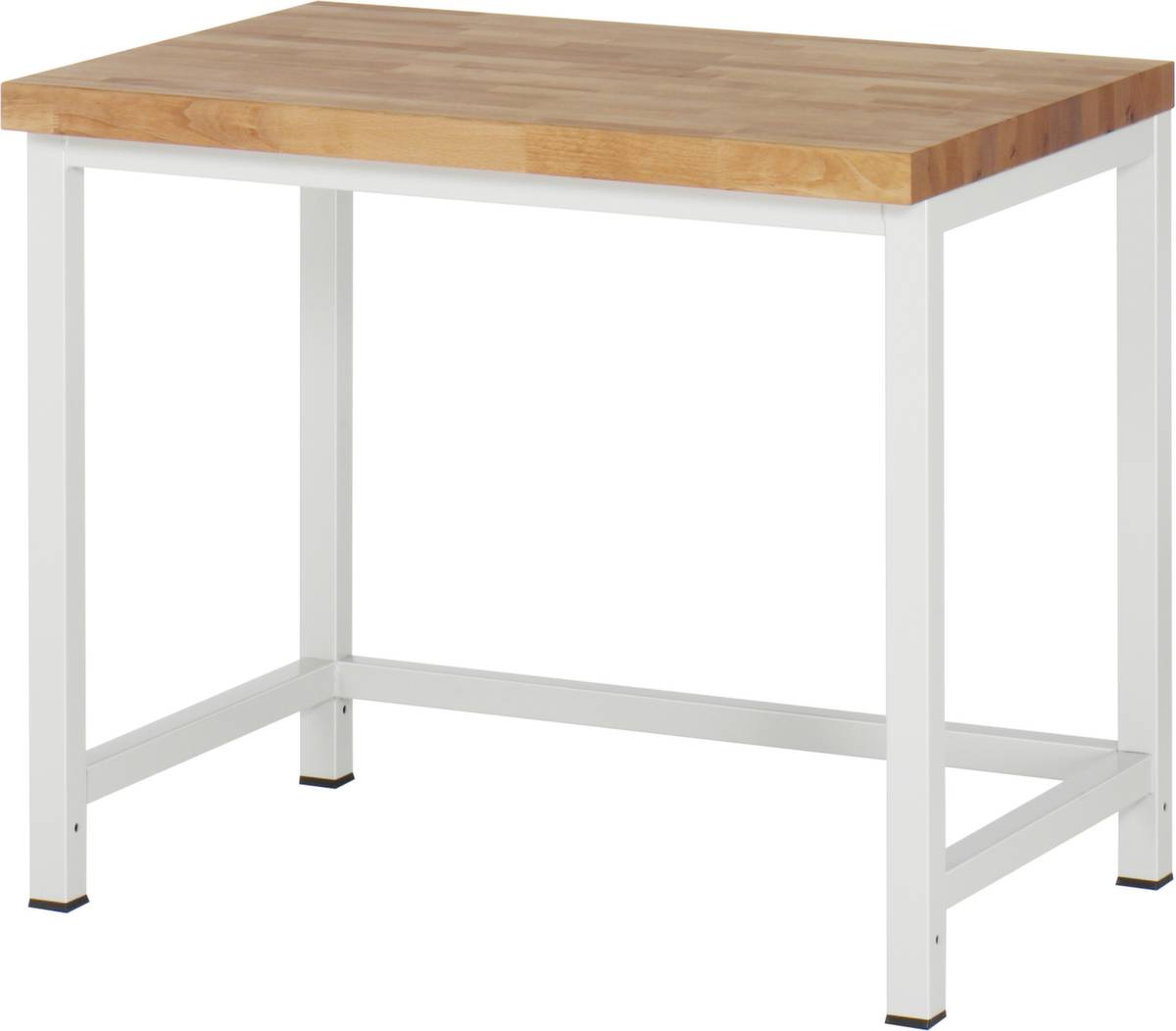 Werkbank,HxBxT 800-1000x995x700mm,Bucheplatte,geölt,Tragl. 1250kg,Lochrasterverstellung,4 Füße,RAL7035