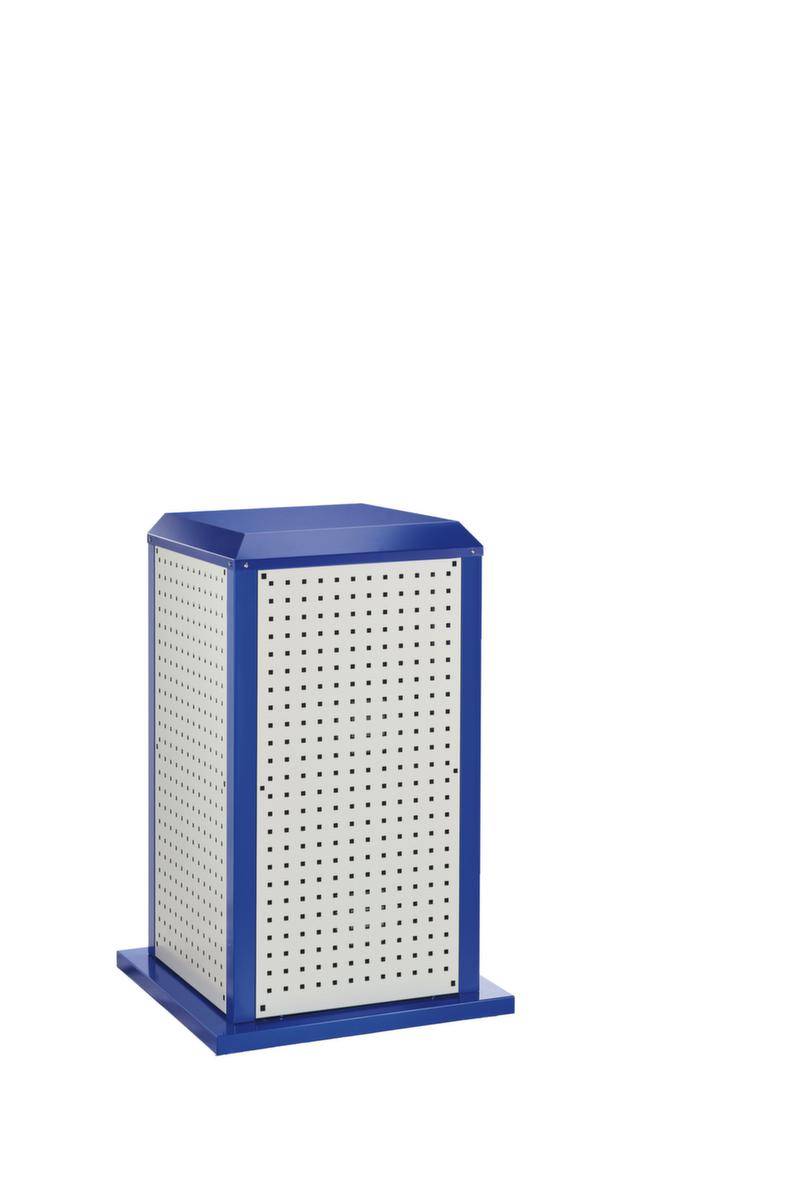 Tool-Tower Werkzeugwagen,HxBxT 1100x700x700mm,4 Lochplatten außen,Korpus RAL7035/RAL5010,Front RAL7035