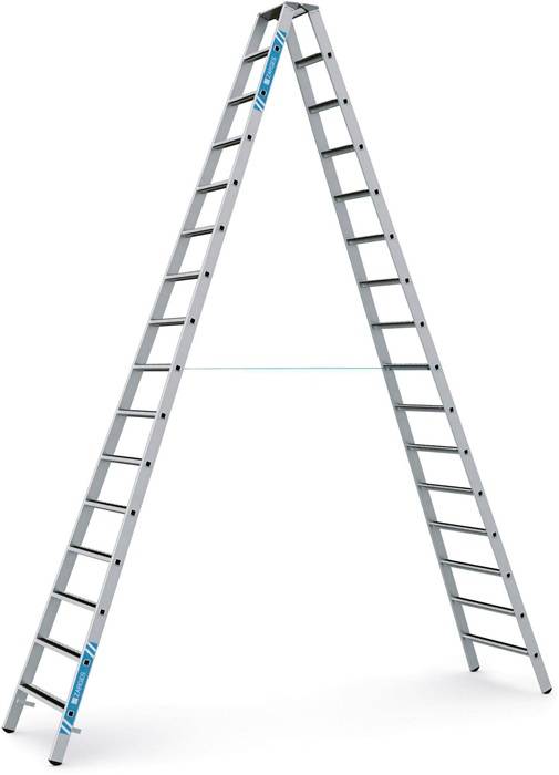 Stufen-Stehleiter R13step B 2x16 Stufen L.4,51m Arbeits-H.5,7m G.26,6kg Zarges