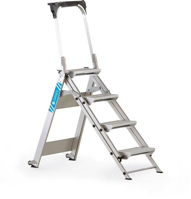 Sicherheitstreppe Plazastep P 4Stufen Arbeits-H.2,9m G.10,5kg Holm-H.68mm Zarges