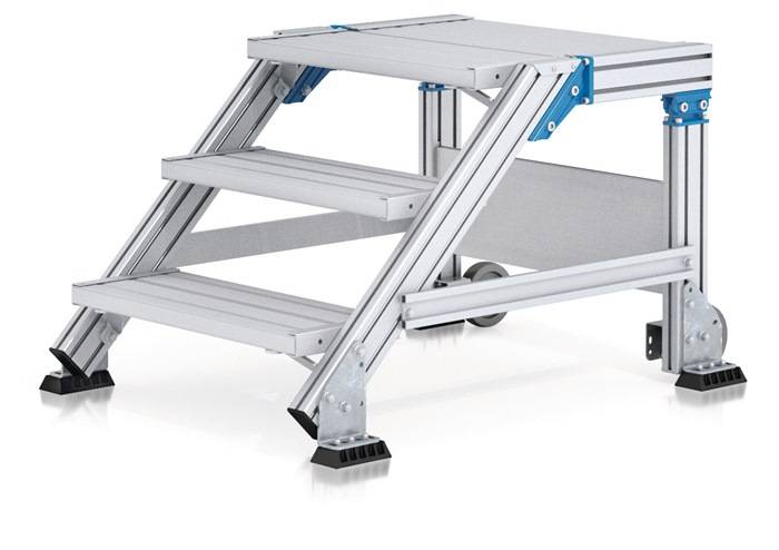 Treppenpodest Stufenbreite 1000mm senkr.H.max.990mm A.1470mm 45Grad ZARGES