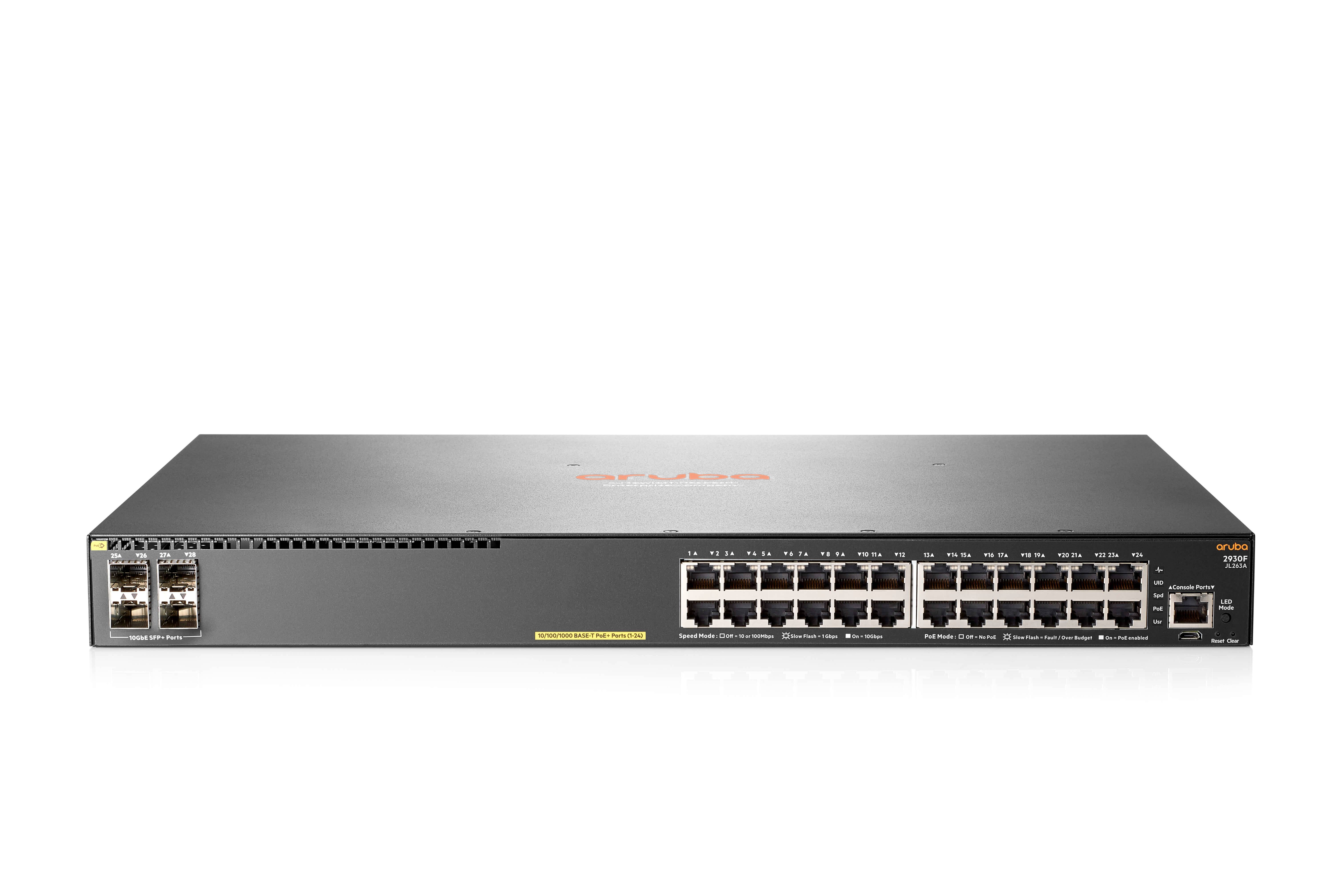 HPE Aruba 2930F 24G PoE+ 4SFP+ TAA - Switch - L3 - managed - 24 x 10/100/1000 (PoE+)