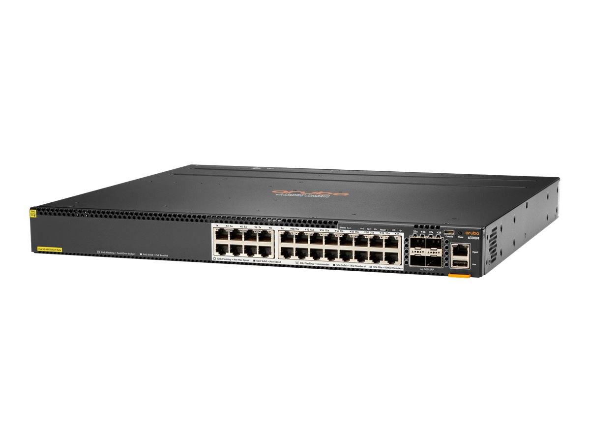 Vorderansicht eines Rack-Mount-Ethernet-Switches mit mehreren RJ45-Anschlüssen und einigen Uplink-Steckplätzen auf weißem Hintergrund.
