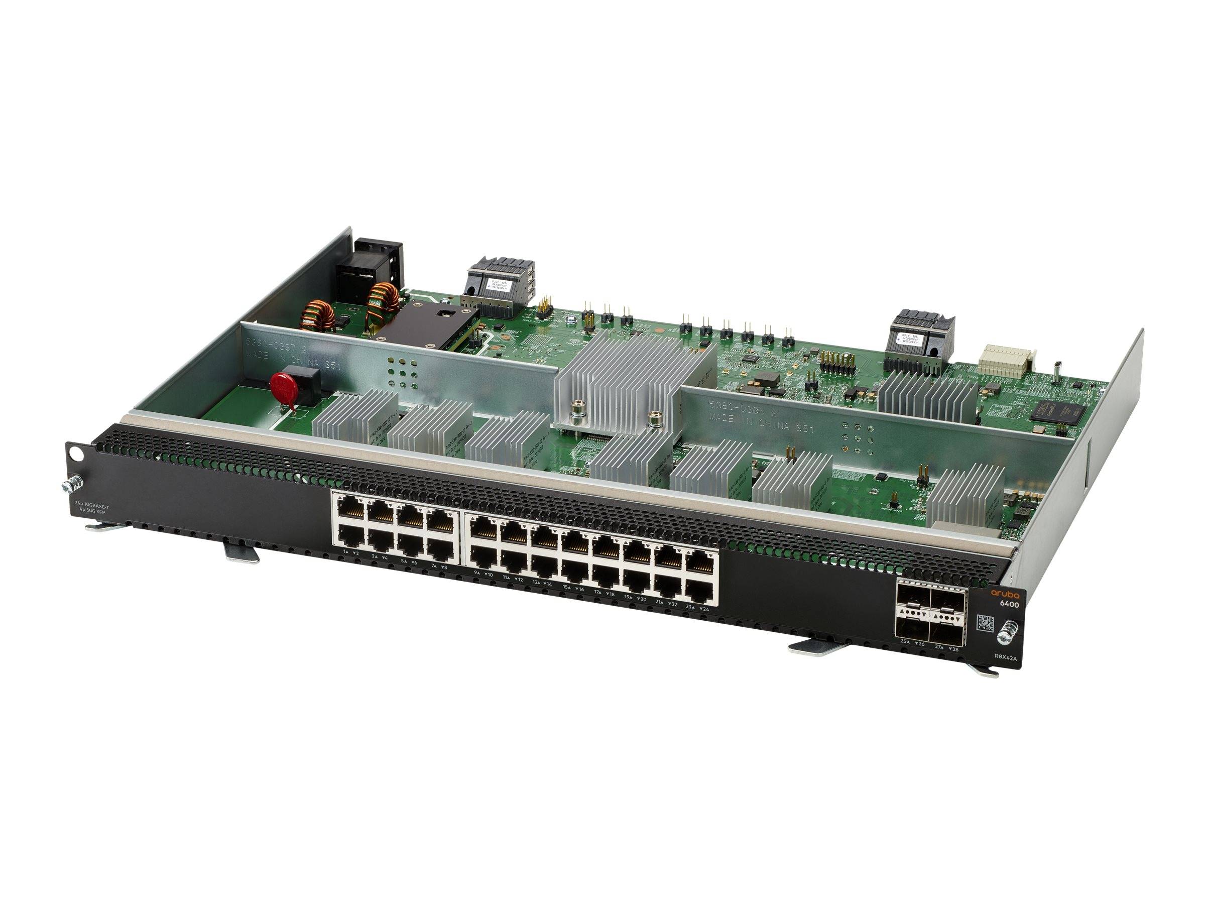 HPE Aruba 6400 - Erweiterungsmodul - 10Gb Ethernet x 24 + 1Gb Ethernet/10Gb Ethernet/25Gb Ethernet/50Gb Ethernet SFP56 x 4