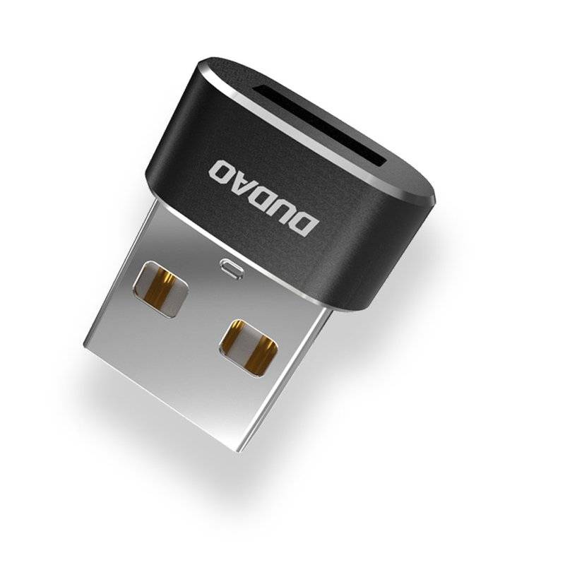 Dudao USB-C Typ C Adapter Converter klein kompakt Datentransfer Aufladung Ladeadapter Datenadapterr Schwarz