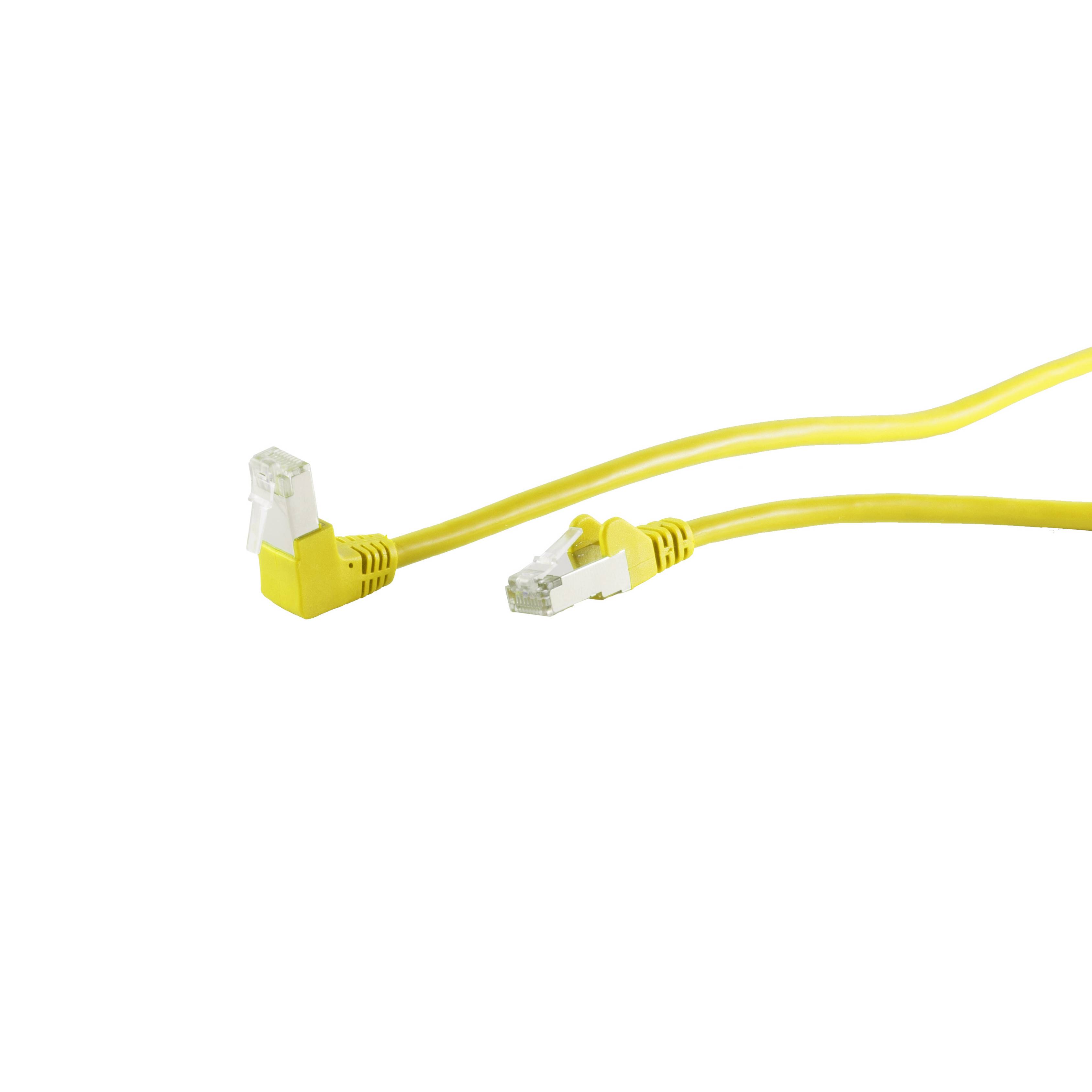 Patchkabel cat 6 S/FTP PIMF Winkel-gerade gelb 7,5