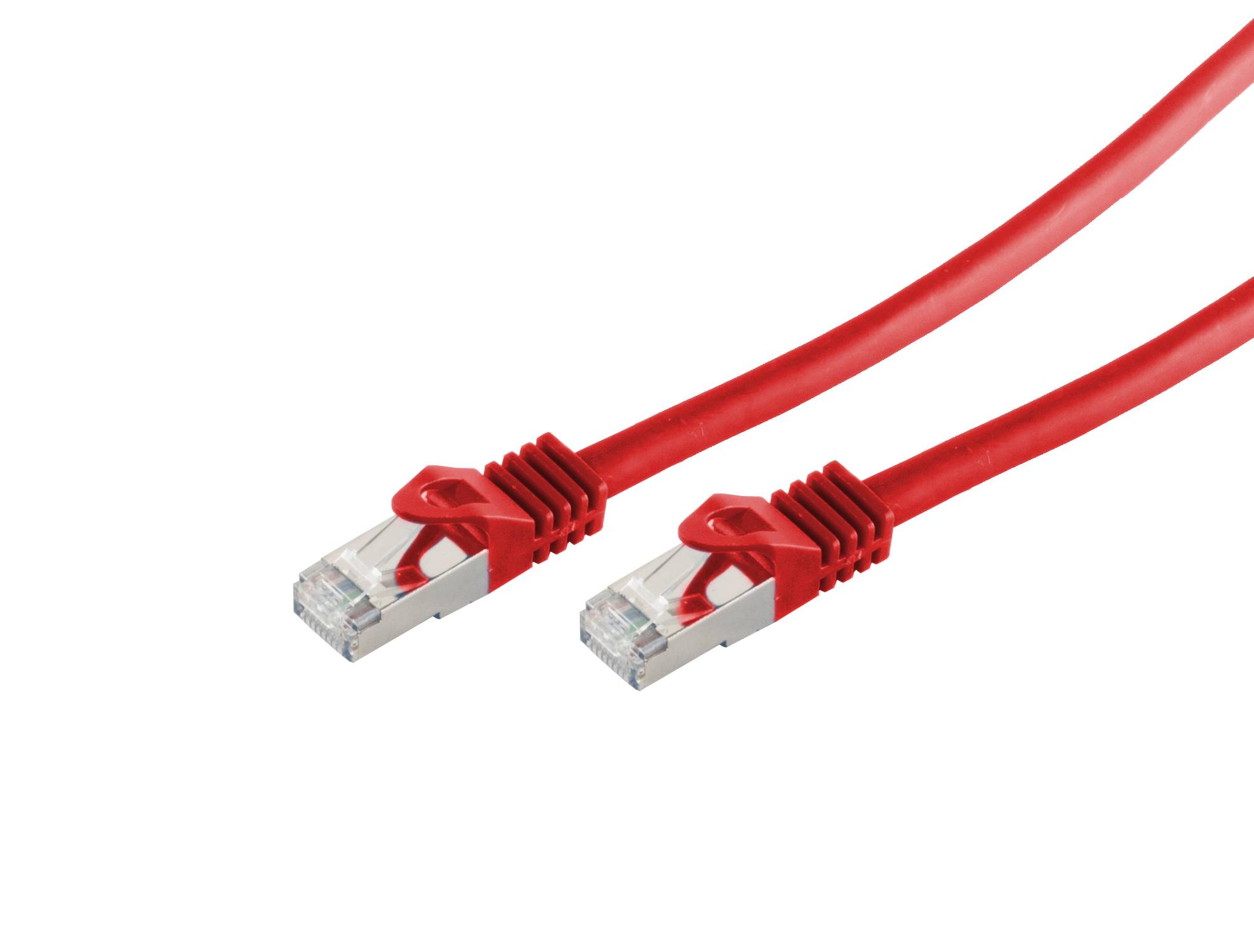 RJ45 Patchkabel m. CAT 7 Rohkabel PIMF rot 0,25m