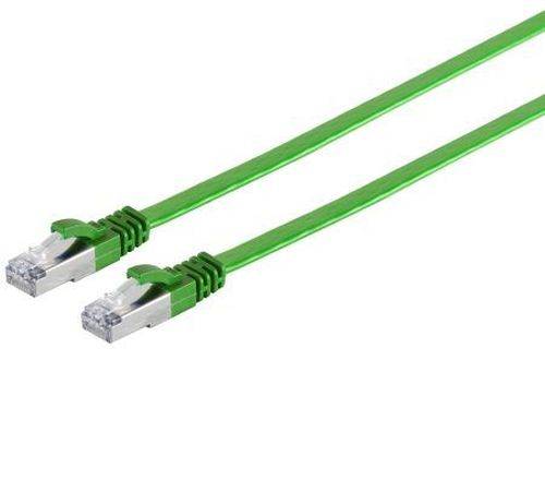 shiverpeaks Flachband Patchkabel Cat. 6A, U/FTP, grün, 15,0 m