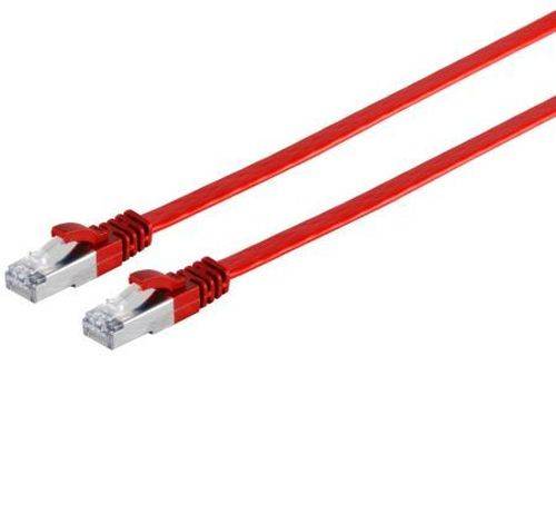 shiverpeaks Flachband Patchkabel Cat. 6A, U/FTP, rot, 10,0 m