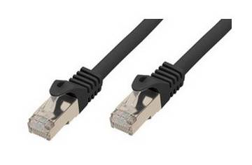 Zwei Ethernet-Steckverbinder mit schwarzen Kabeln auf weißem Hintergrund.