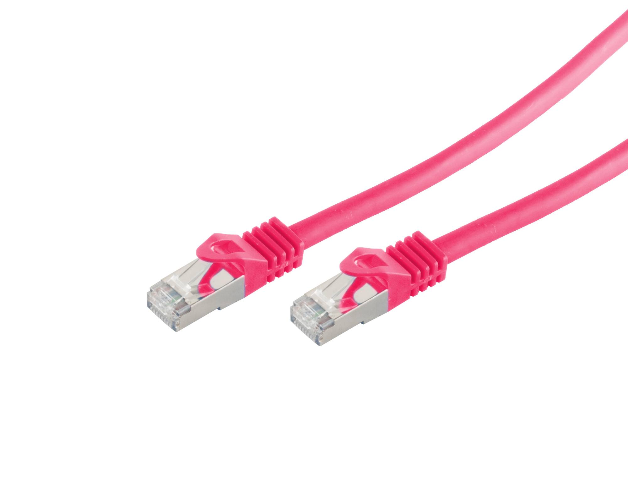 RJ45 Patchkabel m. CAT 7 Rohkabel PIMF magenta 15m