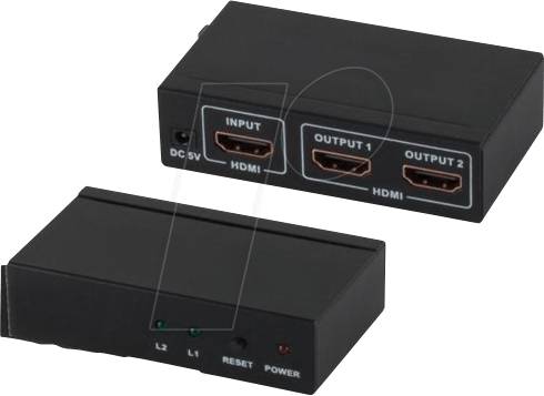 shiverpeaks SP05-03002, HDMI, 2x HDMI, 3840 x 2160 Pixel, Schwarz, Metall, 4K Ultra HD