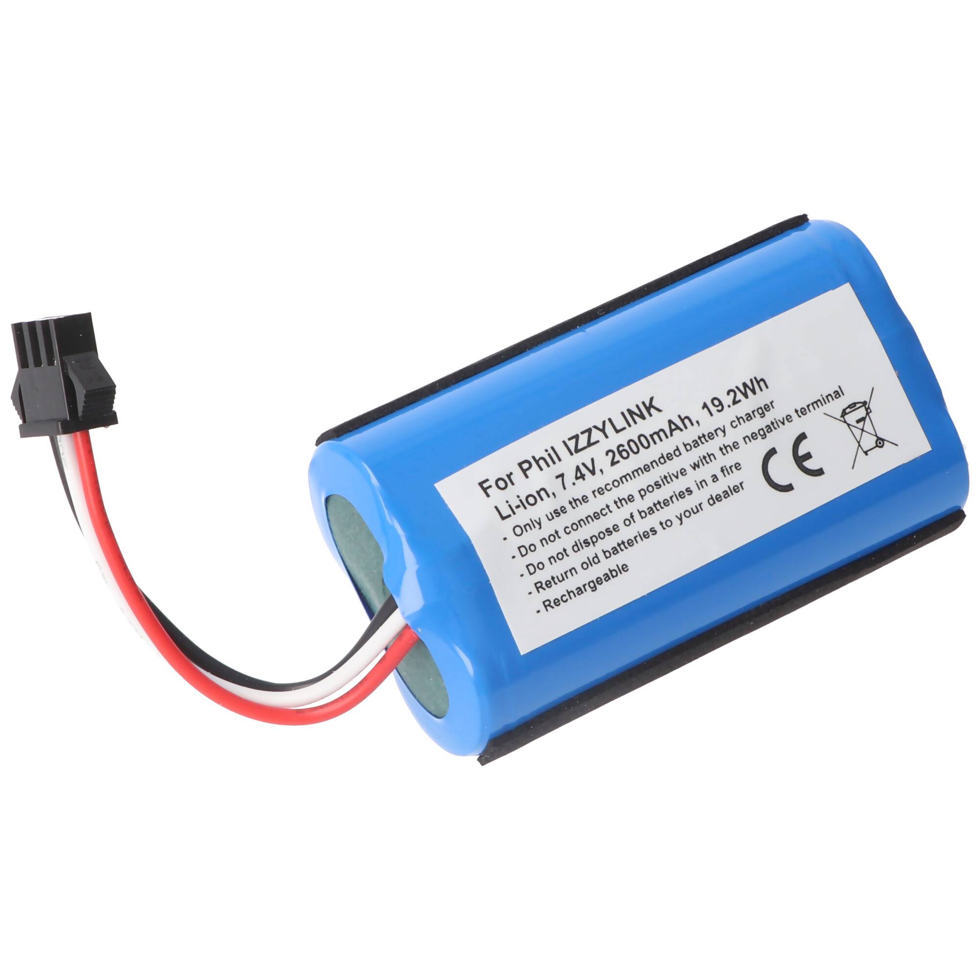 Akku passend für Philips IZZYLINK, Li-Ion, 7,4V, 2600mAh, 19,2Wh