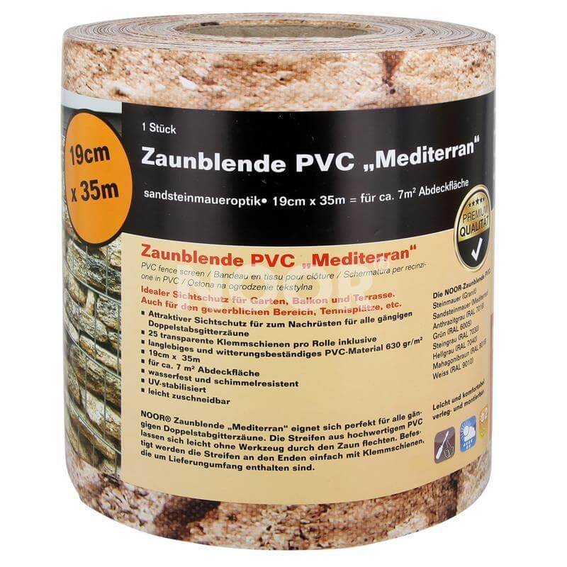 Sichtschutzstreifen mediterran 19cm x 35m 630gr/m²