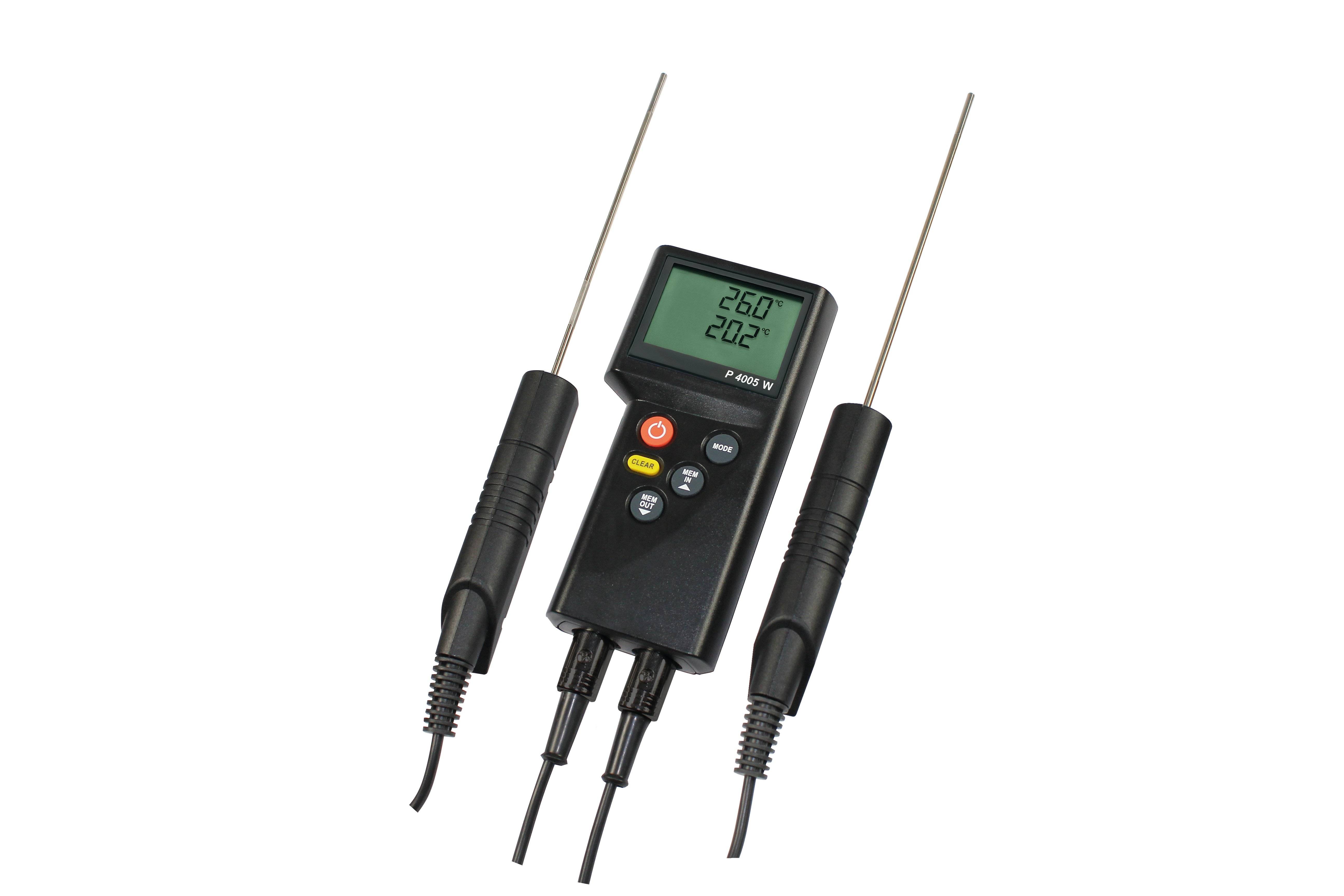 P4005W Wasserdichtes Profi-Thermometer, 2-Kanal, für PT100 Sensoren