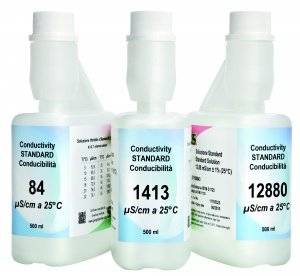 Kalibrierlösung Leitwert 5 µS, 300 ml in Glasflasche mit DFM-Zertifikat