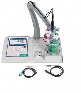 pH 8+ DHS Tischmessgeräte-Set, inkl. DHS pH Elektrode Standard T, mit Magnetrührer und Zubehör