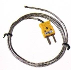 Thermopaar mit Stahlgeflechtleitung, mit Thermoknoten, 6000mm Länge