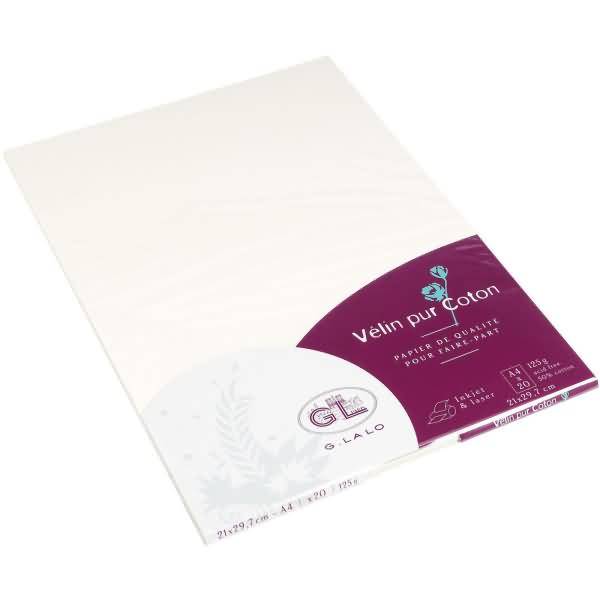 Schreibblock Velin pur Coton A4 125g/qm 20 Blatt creme