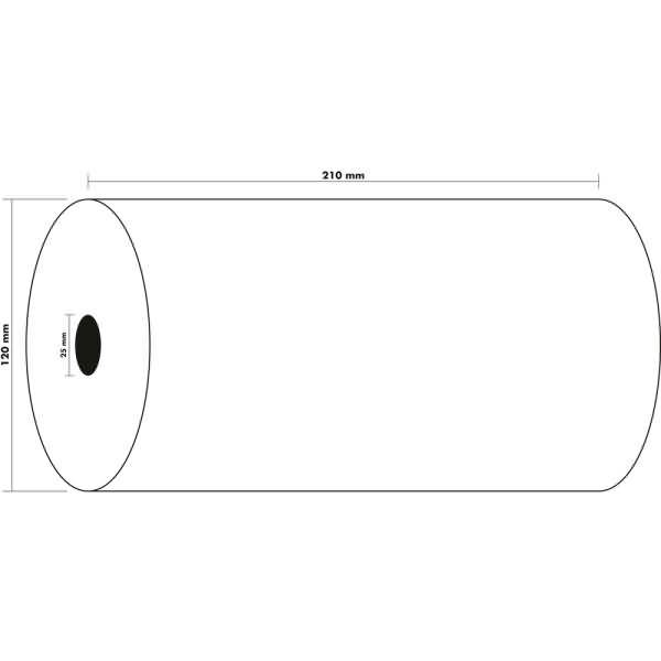 Telexrolle 210x120x25mm/120m 1-lagig weiß