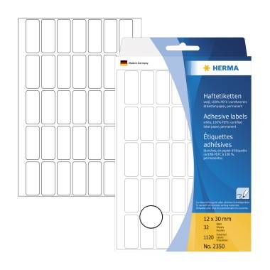 HERMA Vielzwecketikett 2350 12x30mm Papier weiß 1.120 St./Pack.
