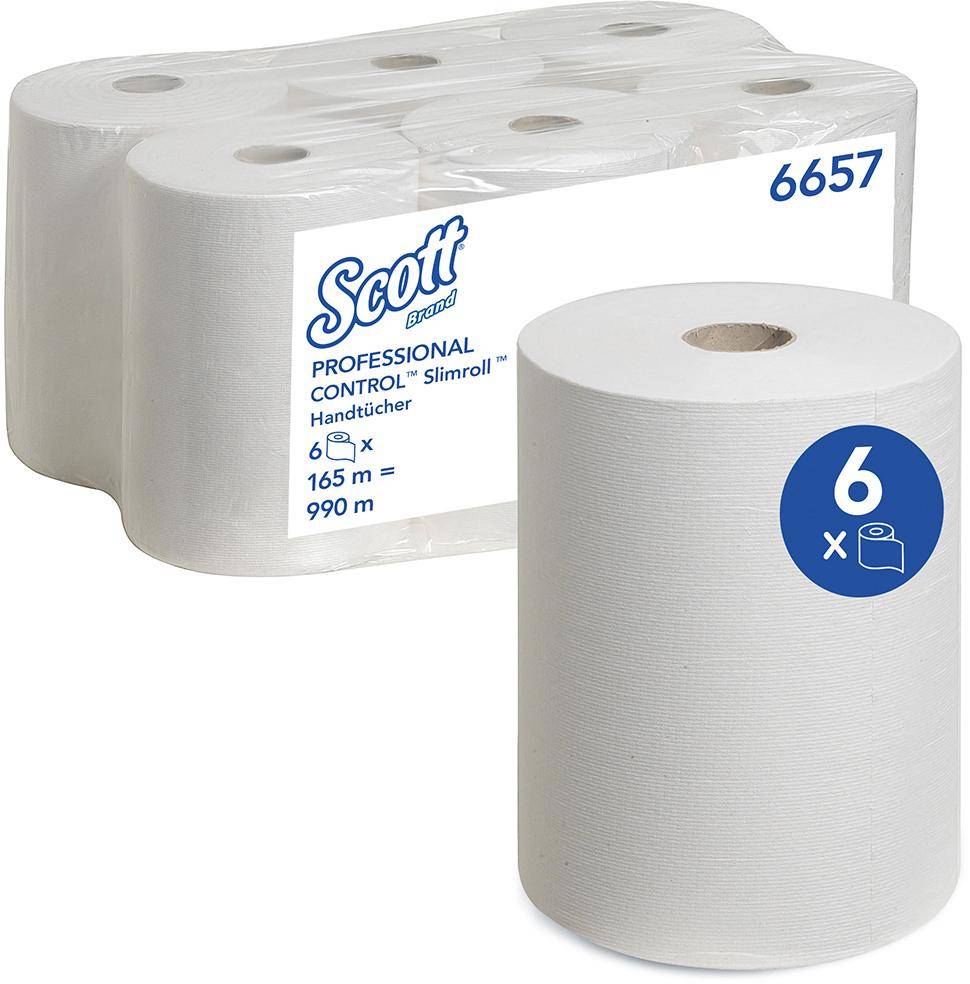 Slimroll RollenhandtücherSCOTT w, 1-l.,6R.f.11833, 6 Stück
