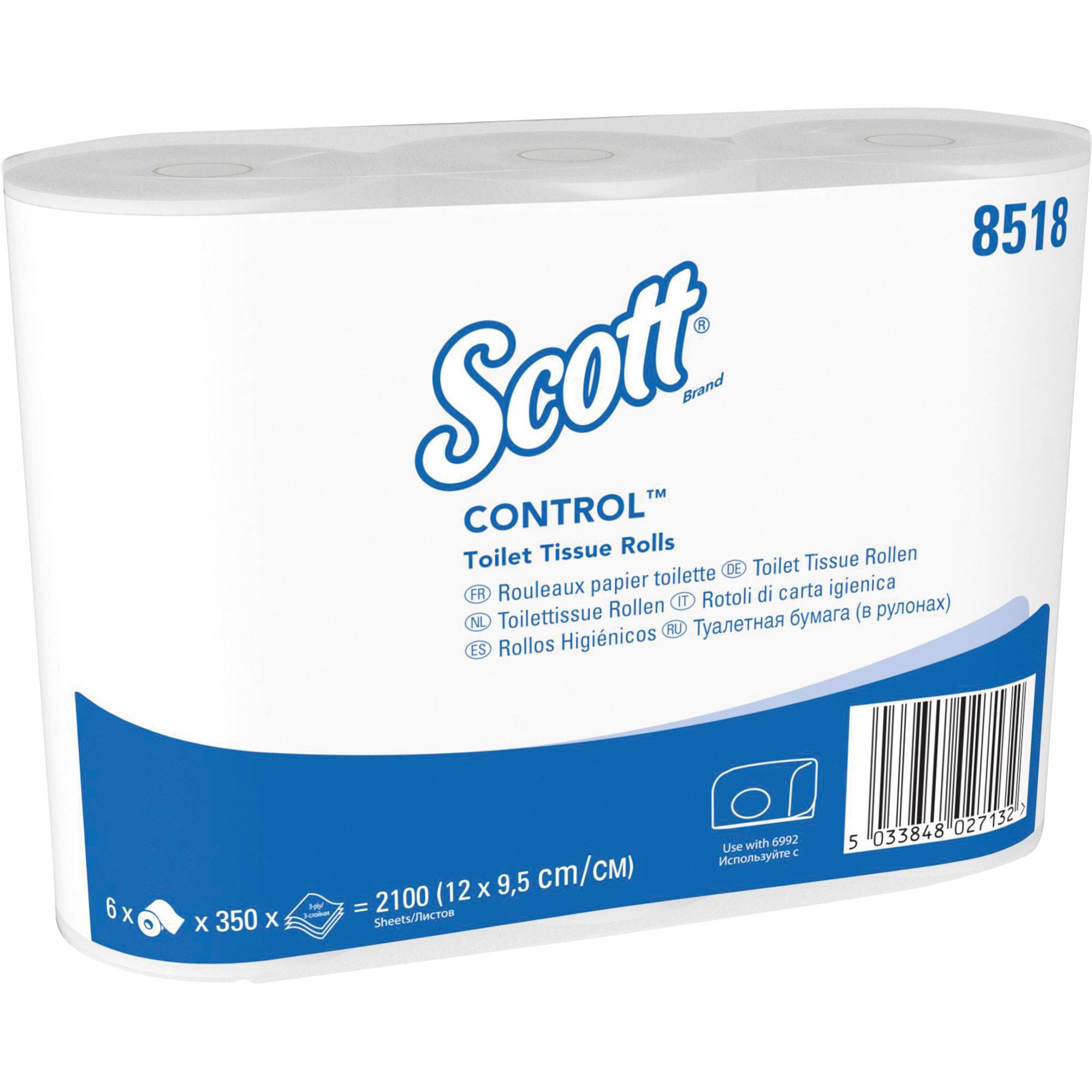 SCOTT 350 Toilet-Tissue 3lag. hochweiß 6x350Blatt